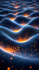 wavy lines representing the flow of crypto data in an information code field. symbolizes digital cur