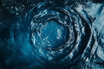 Wall Mural - abstract swirling blue water vortex.