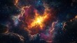 © Resi - Bright star exploding in a colorful nebula, creating stunning cosmic scenery. Ai generative