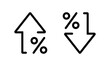 © Ka Han - Percent arrow up and down icon isolated on white background. Percentage growth and decline sign symbol