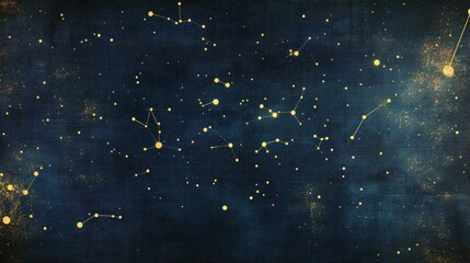 Wall Mural - backdrop featuring an aged 1980s star atlas with glowing constellations and halftone print