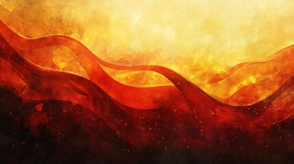 Wall Mural - abstract flames with bold ink strokes and retro comic gradients blending amber and scarlet hues in d