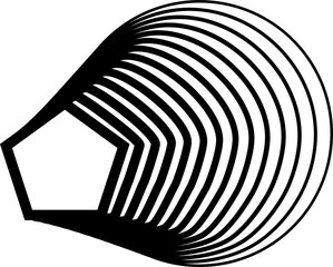 Polygon frame gradient blend to circle with motion. Technology geometric element