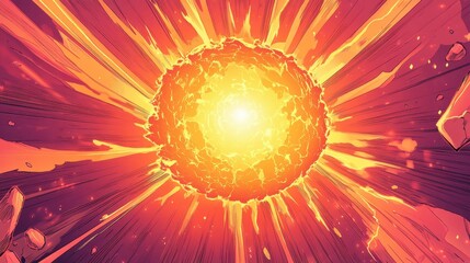 Wall Mural - space backdrop with plasma burst and dramatic comic-style detailing