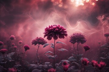Wall Mural - Dreamy Soft Burgundy Background with Vibrant Textured Haze Imagery