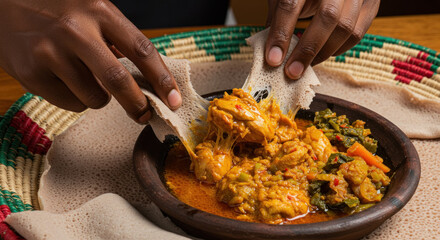 Wall Mural - delicious ethiopian cuisine a flavorful experience