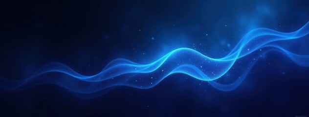 Dynamic Blue Wave Flow Abstract Technology Background. Perfect for tech company websites, digital presentations, innovative app interfaces