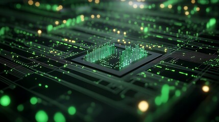 Poster - Futuristic AI-enhanced stock trading floor image featuring advanced financial technology and vibrant atmosphere.