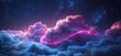© mandesign_creative - Magical Dreamscape, Neon Light Above a Sea of Ethereal Clouds