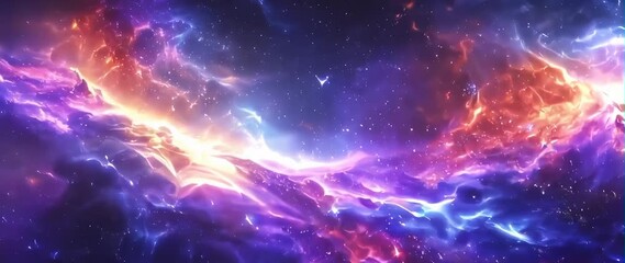 Wall Mural - Anamorphic video Beautiful nebula in space, Colorful space background