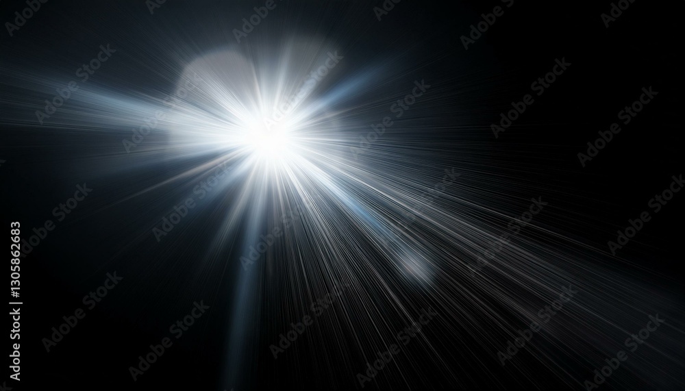 Special lens flash, light effect. The flash flashes rays and ...