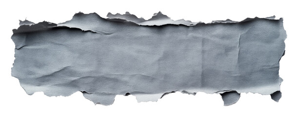 Aufkleber - Torn gray paper with rough edges on transparent background, creative design concept