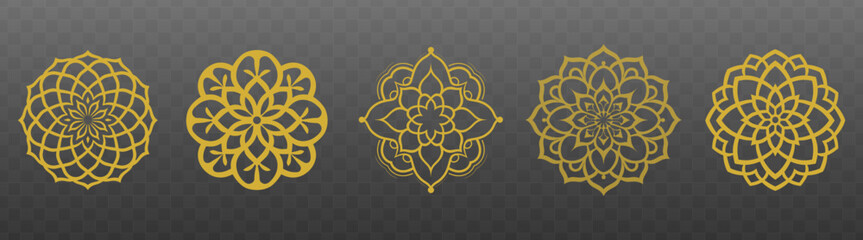 Wall Mural - elegant golden mandala designs, isolated vector set