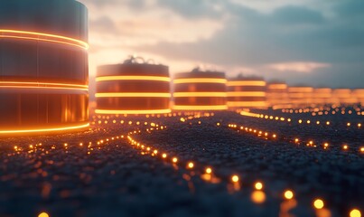 Poster - Futuristic biofuel refinery showcasing clean energy technology in a visually striking image.