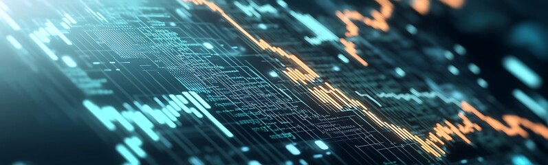 Fototapete - Futuristic cryptocurrency transaction interface design in a digital format.
