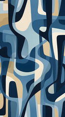 Wall Mural - navy blue abstract modern print design pattern geometric shapes design poster background