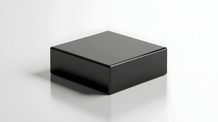Leinwandbilder - A photograph of a sleek and modern glossy black cube with a smooth highly reflective surface captured in a minimalist studio setting  The cube appears elegant and sophisticated showcasing a premium