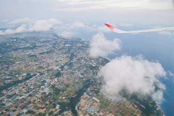 Poster - 飛行機の窓からみた沖縄