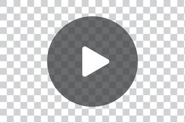 Wall Mural - play video sign or button vector. transparent play button isolated on transparent background. vector