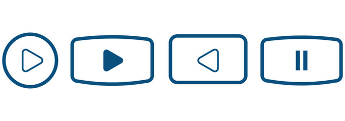 Wall Mural - play video sign or button vector. transparent play button isolated on transparent background. vector