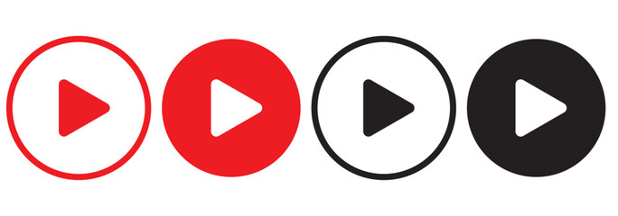 Wall Mural - play video sign or button vector. transparent play button isolated on transparent background. vector