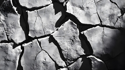 Wall Mural - stone texture with deep shadows and realistic erosion marks