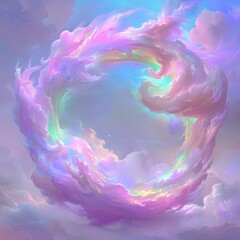 Wall Mural - colorful swirling clouds in a dreamy sky
