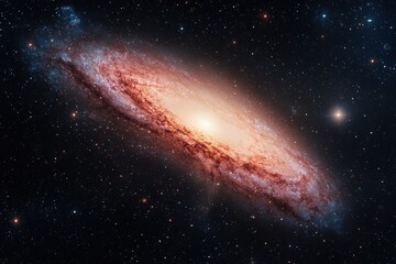 Wall Mural - Universe Expansion Dynamics Concepts. A stunning galaxy with bright core and spiral arms in deep space.