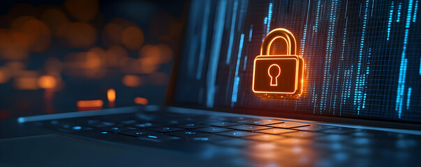 Digital security laptop lock screen