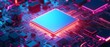 © febrinadwsr - futuristic glowing blue circuit board with intricate pathways. a digital technology theme
