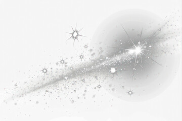 Wall Mural - png dust sparks and white stars light background night.