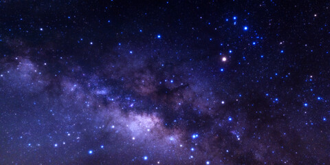 Wall Mural - milky way galaxy, blue space background with stars