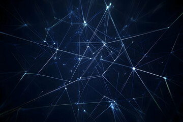 Digital Network Lines Abstract Background Blue Light Technology