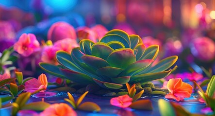 Wall Mural - vibrant floral arrangement featuring wrightia religiosa surrounded by colorful flowers in a lush and
