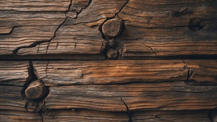 Wall Mural - rustic wooden texture featuring deep cracks and a weathered look, perfect for backgrounds in design 