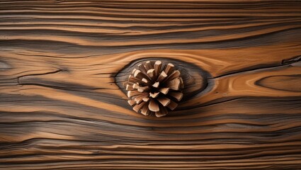 Wall Mural - pine wood texture featuring distinctive knots and a prominent pine cone for natural decor and design