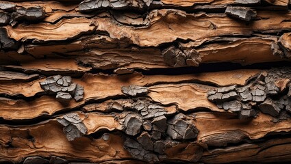 Wall Mural - natural wood texture with intricate bark patterns showcasing rich brown tones and unique surface det
