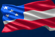 © Siasart - Realistic Image Of American Flag With Blue And Red Colors On Dark