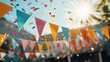 © NAIMAH - Festive outdoor party bunting confetti celebration sunny day
