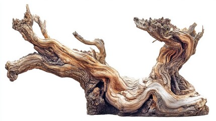 A winter tree branch, standing alone, set against a white background in a nature design
