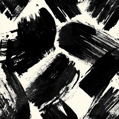 Wall Mural - abstract black and white brushstroke pattern with dynamic textures illustrating modern artistic expr
