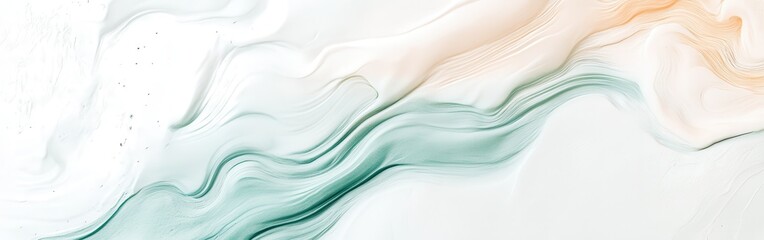 Aufkleber - Soft flowing colors create a tranquil abstract art piece on a white background with gentle gradients and textures