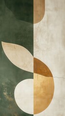 Aufkleber - Exploring minimalist abstract geometric design in earthy tones showcasing organic shapes and muted color palette for modern decor