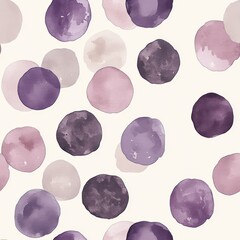Aufkleber - Watercolor doodle pattern with gentle purple circles on a soft cream background