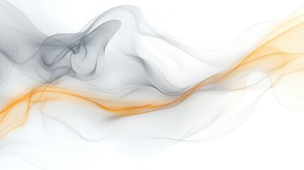 Leinwandbilder - Abstract representation of pale gray and amber mist flowing dynamically across a neutral background