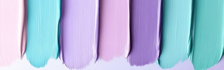 Poster - Soft pastel strokes create a serene gradient blending of colors on a textured surface for artistic expression