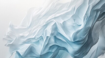 Aufkleber - Delicate white canvas texture with soft folds and gentle waves captured in minimalist artistry