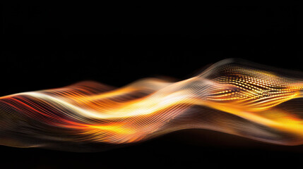 Wall Mural - quantum computing and creativity, illuminated abstract waves in vibrant colors create dynamic visual