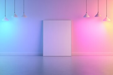 Aufkleber - A minimalist mockup frame is showcased in a softly lit gradient space, ideal for design presentations, featuring copy space on the right for creative projects