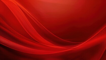 Aufkleber - flowing red silk waves with smooth gradient texture, abstract digital background for elegant designs, branding, and decor


